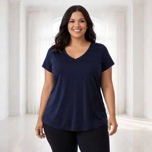 2 for $15 Xersion Active V-Neck Tee | Size L Moisture-Wicking Performance Top